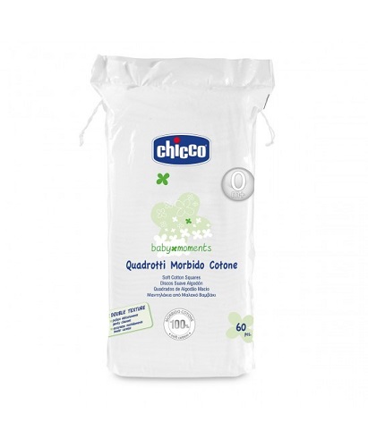 CHICCO BABY MOMENTS QUADROTTI MORBIDO COTONE 60 PEZZI - Farmacia Mortise