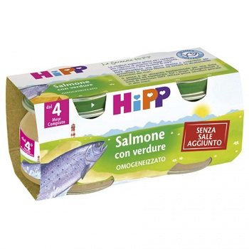 HIPP OMOGENEIZZATO SALMONE CON VERDURE 2X80 G - Farmacia Mortise
