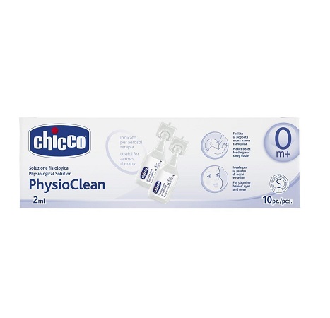 CHICCO PHYSIOCLEAN SOLUZIONE FISIOLOGICA 10 FLACONCINI 2 ML - Farmacia Mortise