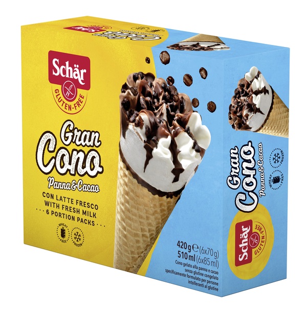 SCHAR SURGELATI GRAN CONO PANNA&CACAO CON LATTE FRESCO 6 PEZZI DA 70 G - Farmacia Mortise