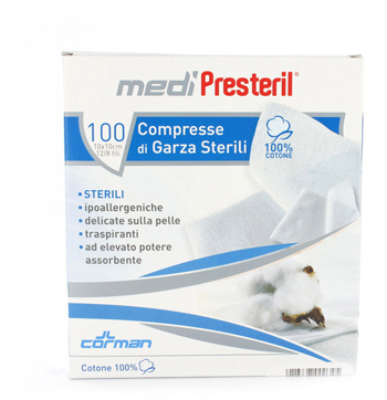 GARZA MEDIPRESTERIL MONOUSO STERILE 36X40 12 PEZZI - Farmacia Mortise