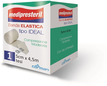 BENDA ELASTICA MEDIPRESTERIL IDEAL COMPRESSIONE MODERATA M4,5X5CM TESI - Farmacia Mortise