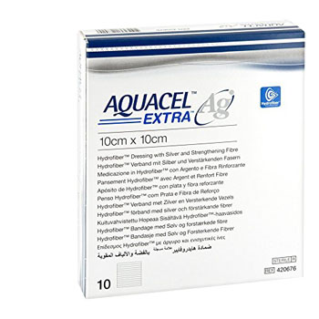 AQUACEL AG EXTRA MEDICAZIONE CON IONI ARGENTO 10X10 CM 10 PEZZI - Farmacia Mortise
