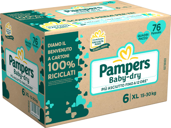 PAMPERS BABY DRY QUADRIPACK XL 76 PEZZI 15-30 KG - Farmacia Mortise