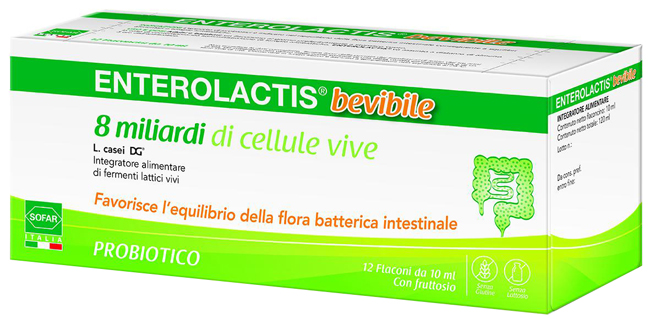 ENTEROLACTIS BEVIBILE 12 FLACONCINI DA 10 ML SOFAR - Farmacia Mortise
