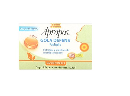 APROPOS GOLA DEFENS ARANCIA PASTIGLIE SENZA ZUCCHERI AGGIUNTI - Farmacia Mortise