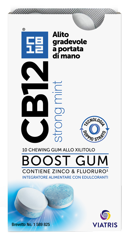 CB12 BOOST 10 CHEWING-GUM ZINCO E FLUORURO NEW FORMULATION - Farmacia Mortise