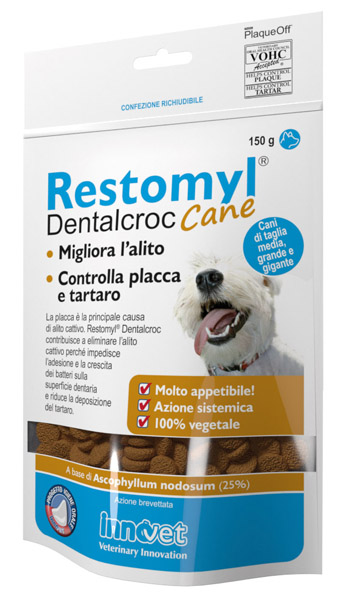 RESTOMYL DENTALCROC CANI TAGLIA MEDIA GRANDE E GIGANTE BUSTA 150 G - Farmacia Mortise