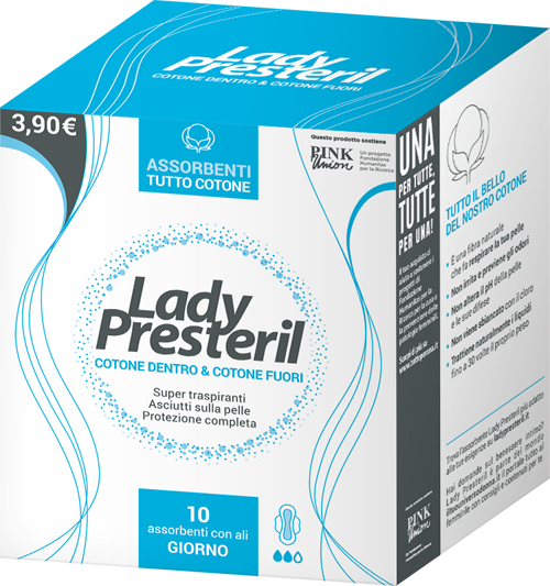 LADY PRESTERIL COTONE DENTRO & COTONE FUORI 10 ASSORBENTI CON ALI GIORNO PROMO - Farmacia Mortise