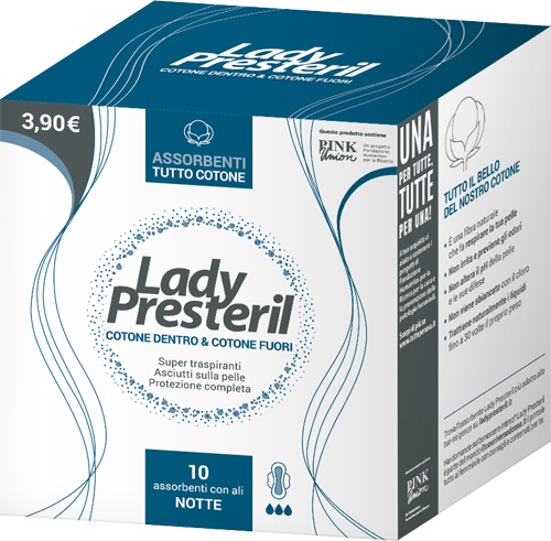 LADY PRESTERIL COTONE DENTRO & COTONE FUORI 10 ASSORBENTI CON ALI NOTTE PROMO - Farmacia Mortise