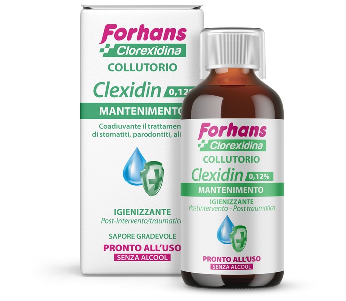 FORHANS COLLUTORIO CON CLOREXIDINA 0,12 CLEXIDIN SENZA ALCOOL 200 ML - Farmacia Mortise