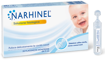 SOLUZIONE FISIOLOGICA PER ASPIRATORE NASALE NARHINEL 20 FIALE X 5 ML BIPACK - Farmacia Mortise