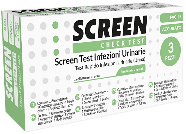 SCREEN TEST LEUCOCITI SANGUE NITRITO E PROTEINA URINA SCREEN TEST INFEZIONI VIE URINARIE 3 PEZZI - Farmacia Mortise