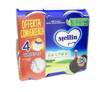 MELLIN OMOGENEIZZATO TACCHINO 4X80 G - Farmacia Mortise