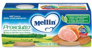 MELLIN OMOGENEIZZATO PROSCIUTTO 2 PEZZI X 80 G - Farmacia Mortise