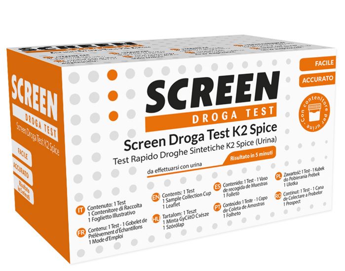 SCREEN DROGA TEST K2 SPICE/URINA TEST ANTIDROGA CON CONTENITORE URINA - Farmacia Mortise