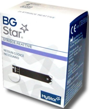 STRISCE REATTIVE MISURAZIONE GLICEMIA BGSTAR MYSTAR 25 PEZZI - Farmacia Mortise