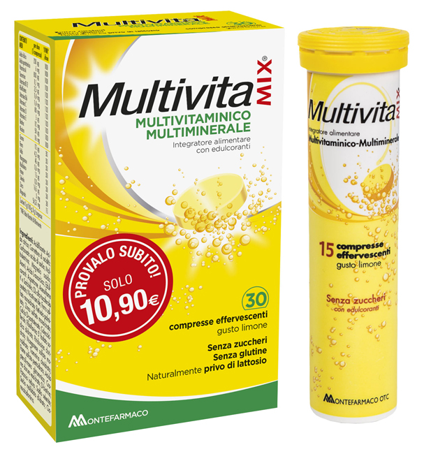 MULTIVITAMIX SENZA ZUCCHERO 30 COMPRESSE EFFERVESCENTI - Farmacia Mortise