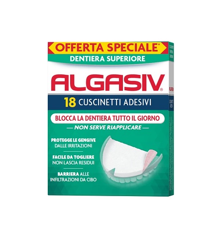 ALGASIV ADESIVO PER PROTESI DENTARIA SUPERIORE 15 PEZZI OFFERTA SPECIALE + 3 PEZZI - Farmacia Mortise