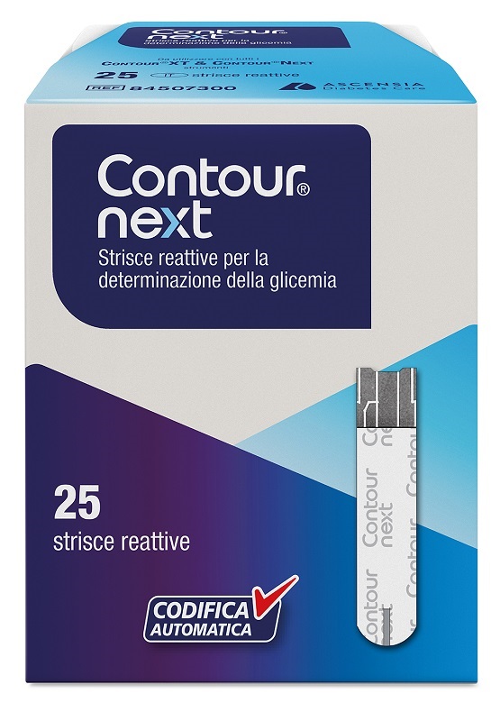 STRISCE MISURAZIONE GLICEMIA CONTOUR NEXT 25 PEZZI - Farmacia Mortise