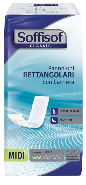 SOFFISOF CLASSIC PANNOLONE RETTENGOLARE CON BARRIERA 30 PEZZI - Farmacia Mortise