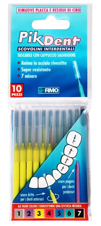PIKDENT STUZZICOLINO 3 GIALLO 10 PEZZI - Farmacia Mortise