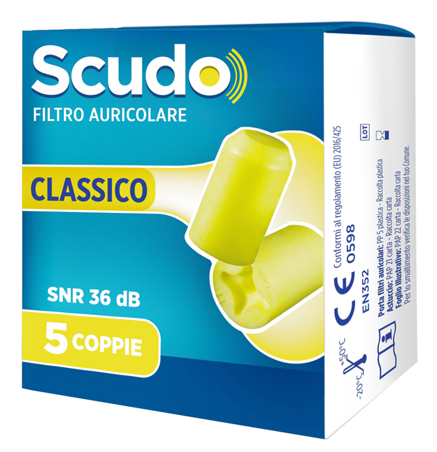 SCUDO FILTRO AURICOLARE CLASSICO SNR 36 DB 7-12MM 5 PAIA - Farmacia Mortise