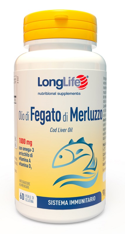 LONGLIFE OLIO FEGATO MERLUZZO 1000 MG 60 PERLE IN GELATINA - Farmacia Mortise