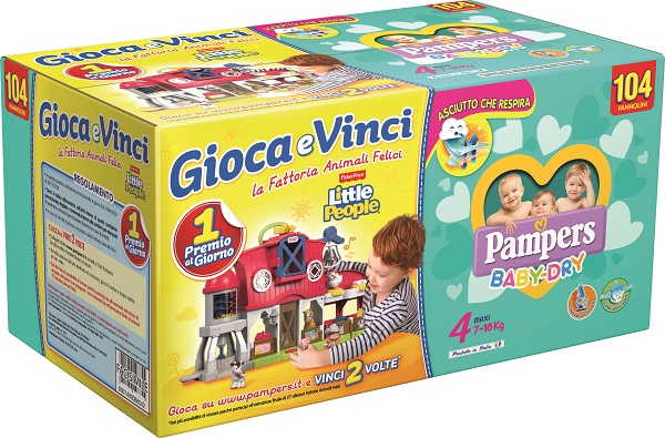 PAMPERS BABY DRY QUADRIPACK MAXI 104 PEZZI - Farmacia Mortise