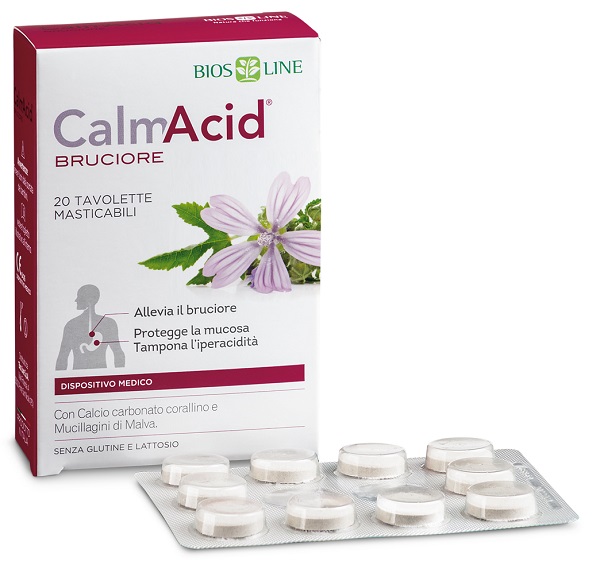 BIOSLINE CALMACID BRUCIORE 20 TAVOLETTE MASTICABILI - Farmacia Mortise