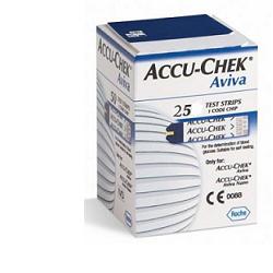 STRISCE MISURAZIONE GLICEMIA ACCU-CHEK AVIVA BRK RETAIL 25 PEZZI - Farmacia Mortise