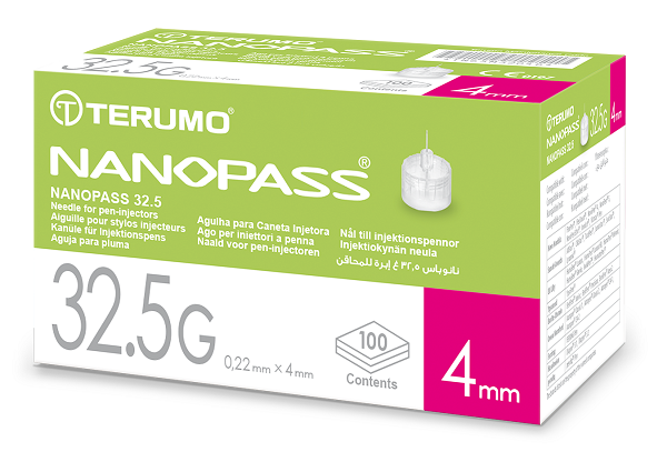 AGO PER PENNA DA INSULINA NANOPASS 32,5 GAUGE LUNGHEZZA 4 MM 100 PEZZI - Farmacia Mortise