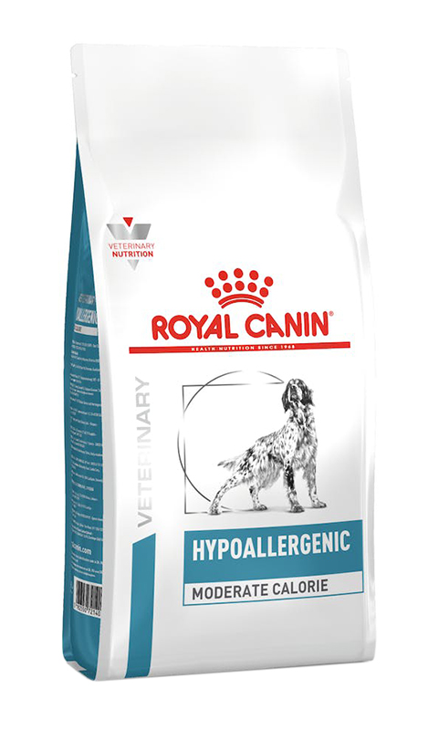 VETERINARY DIET CANINE DRY HYPOALLERGENIC MODERATE CALORIE 1,5 KG - Farmacia Mortise