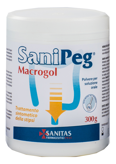 SANIPEG MACROGOL POLVERE PER SOLUZIONE ORALE BARATTOLO 300 G - Farmacia Mortise