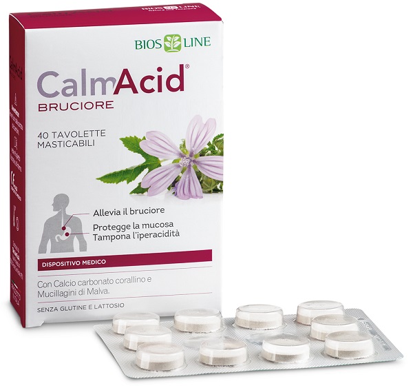 BIOSLINE CALMACID BRUCIORE 40 TAVOLETTE MASTICABILI - Farmacia Mortise