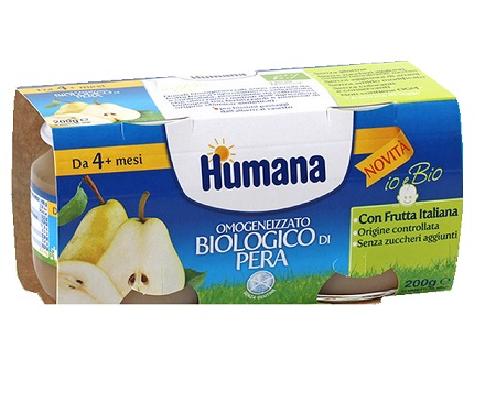 HUMANA OMOGENEIZZATO PERA BIO 2 VASETTI 100 G - Farmacia Mortise