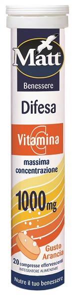 MATT BENESSERE DIFESA VITAMINA C 20 COMPRESSE EFFERVESCENTI GUSTO ARANCIA - Farmacia Mortise