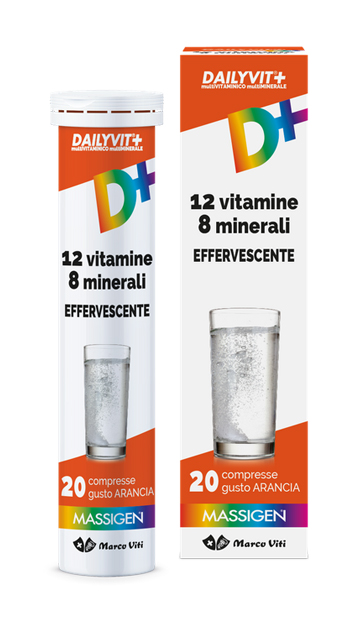 MASSIGEN DAILYVIT 12 VITAMINE 8 MINERALI EFFERVESCENTE 20 COMPRESSE - Farmacia Mortise