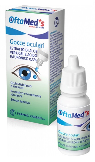 OFTAMED'S GOCCE OCULARI OCCHI DISIDRATATI E STRESSATI ESTRATTO ALOE VERA GEL E ACIDO IALURONICO 0,3% 10 ML - Farmacia Mortise