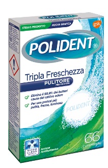 POLIDENT TRIPLA FRESCHEZZA 66 COMPRESSE - Farmacia Mortise