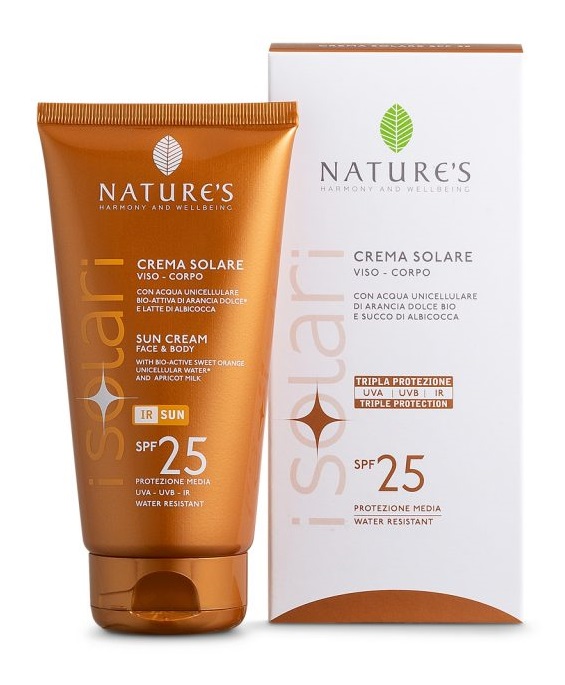 NATURE'S I SOLARI CREMA SOLARE VISO E CORPO SPF 25 IR SUN 150 ML - Farmacia Mortise