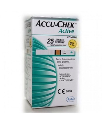 STRISCE MISURAZIONE GLICEMIA ACCU-CHEK ACTIVE STRIPS 25 PEZZI INF RETAIL - Farmacia Mortise