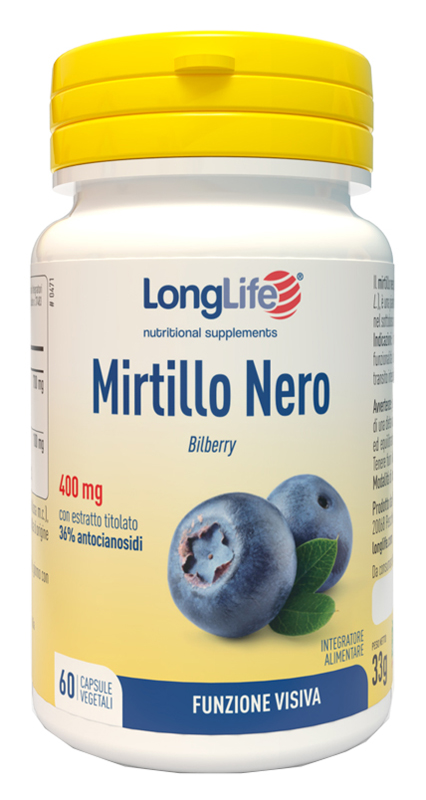 LONGLIFE MIRTILLO NERO 60 CAPSULE VEGETALI - Farmacia Mortise