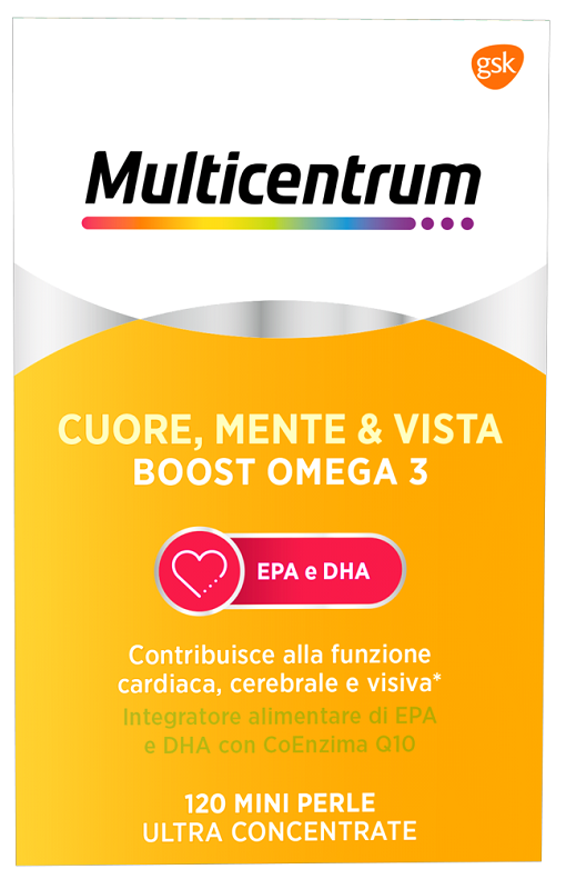 MULTICENTRUM CUORE MENTE E VISTA BOOST OMEGA 3 120 MINI PERLE - Farmacia Mortise