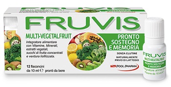 FRUVIS MULTI-VEGETALFRUIT PRONTO SOSTEGNO E MEMORIA 12 FLACONCINI DA 10 ML - Farmacia Mortise