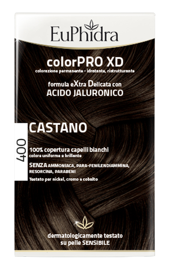 EUPHIDRA COLORPRO XD 400 CASTANO GEL COLORANTE CAPELLI IN FLACONE + ATTIVANTE + BALSAMO + GUANTI - Farmacia Mortise