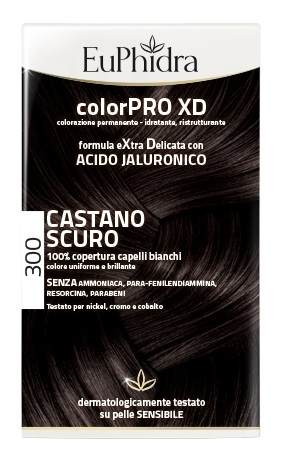 EUPHIDRA COLORPRO XD 300 CASTANO SCURO GEL COLORANTE CAPELLI IN FLACONE + ATTIVANTE + BALSAMO + GUANTI - Farmacia Mortise