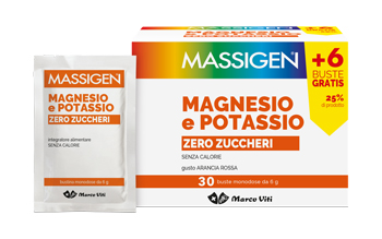 MASSIGEN MAGNESIO E POTASSIO ZERO ZUCCHERI 24 BUSTINE + 6 GRATIS - Farmacia Mortise