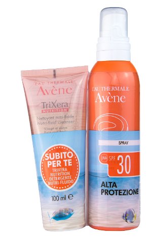 AVENE SOLARE KIT SPRAY SPF 30 200 ML + TRIXERA NUTRITION DETERGENTE 100 ML - Farmacia Mortise