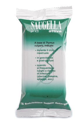 SAUGELLA ATTIVA SALVIETTINE 15 BUSTINE - Farmacia Mortise